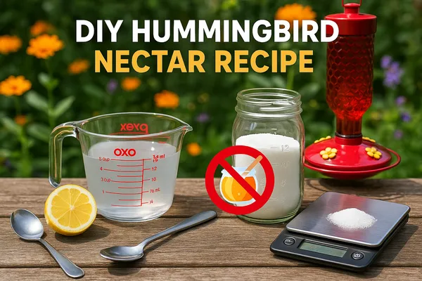 img of DIY Hummingbird Nectar Recipe & Tools – Safe, Easy & Dye-Free Guide
