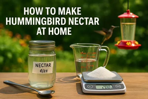 img of How to Make Hummingbird Nectar at Home – Safe DIY 4:1 Recipe + Tools