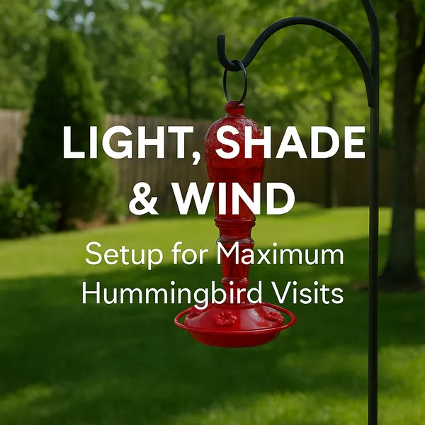 img of Best Sunlight, Shade & Wind Setup for Attracting Hummingbirds